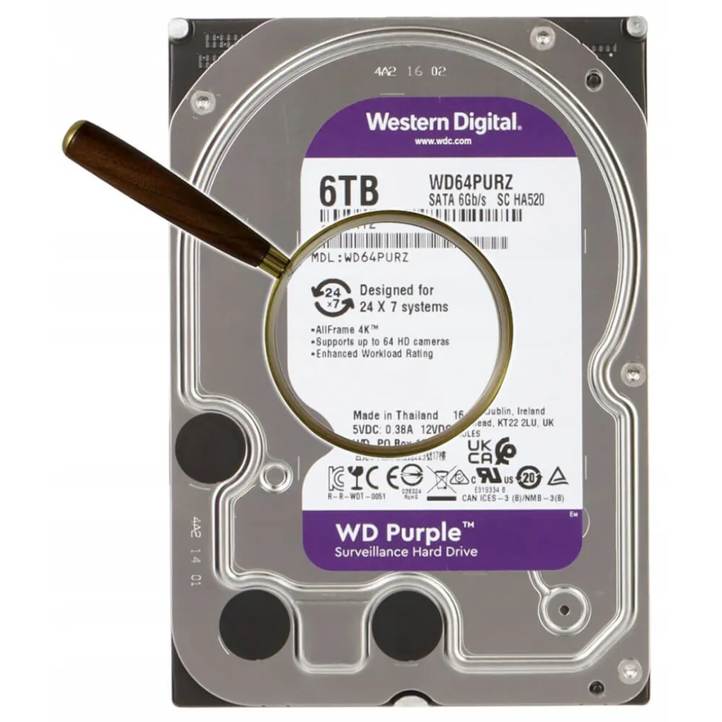 Жорсткий диск 3.5" 6TB 256MB Western Digital Purple (WD64PURZ)- Фото 4